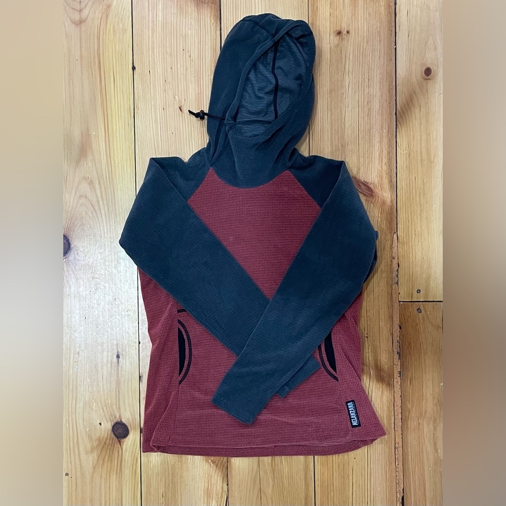 Melanzana women’s micro grid hoodie size small.